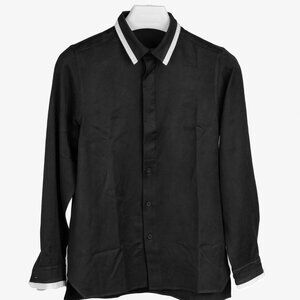 Issey Miyake Black White Moleskin Button Up Shirt
